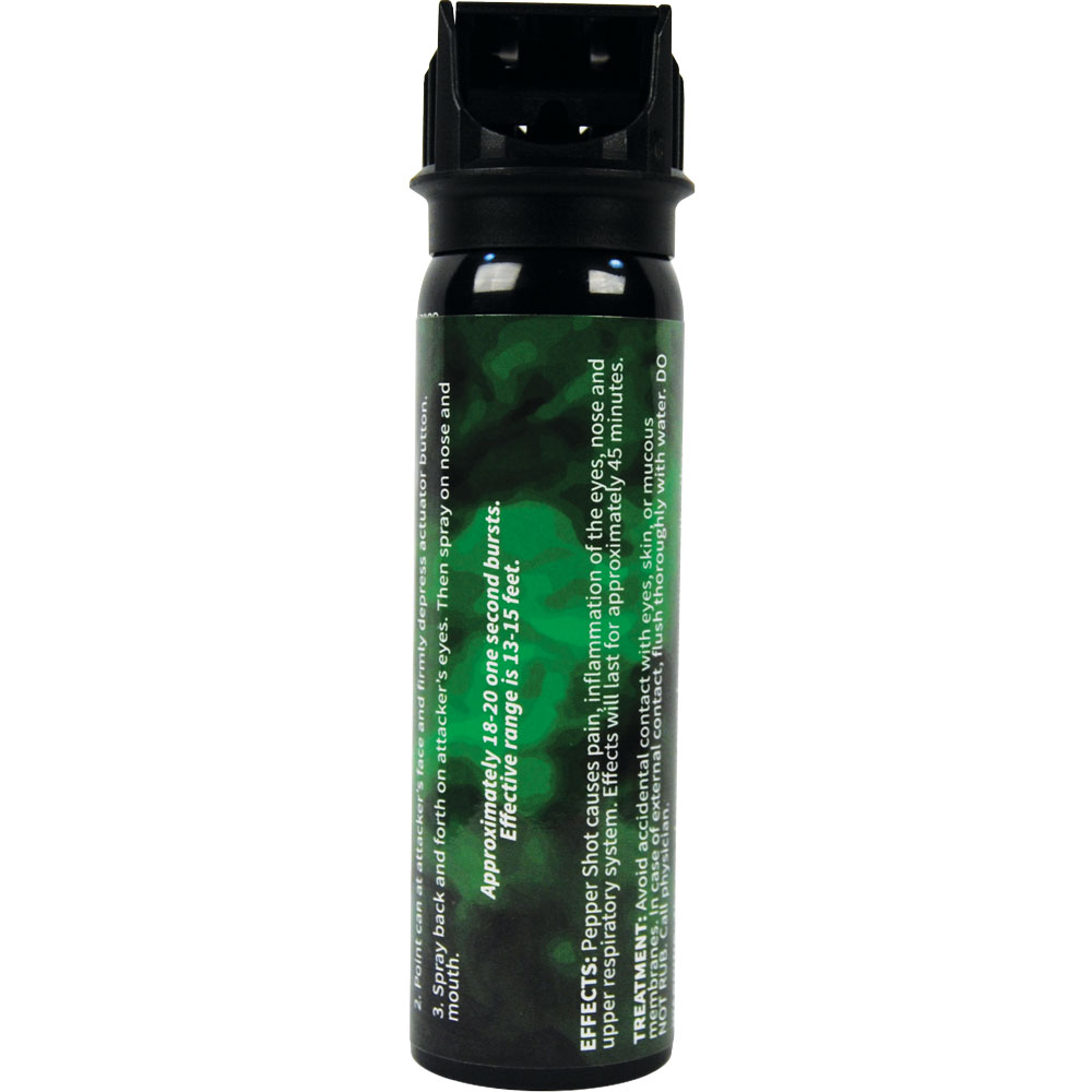 Pepper Shot 1.2% MC 4 oz pepper spray stream flip top view 5